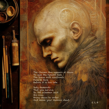 Chosen One poetry art print with destiny themes by E. Laurence Bake"