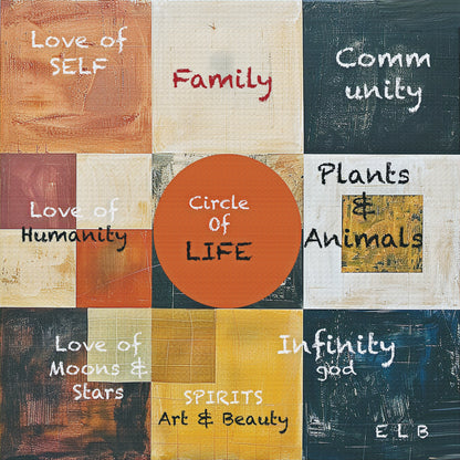 Circle of Life poetry art print with life cycle themes by E. Laurence Bake