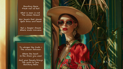 Standing There poetry art print with fashion themes by E. Laurence Bake